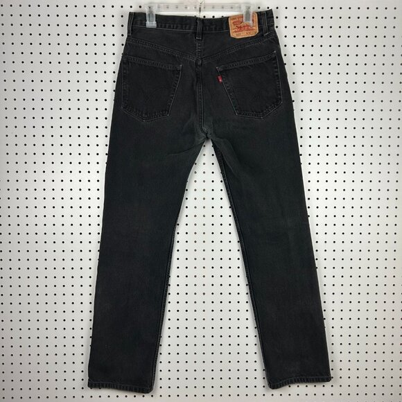 Levi's 505 Black Denim Jeans 32x32 Straight Leg Cut Streetwear Skate Punk Cotton - Picture 1 of 7